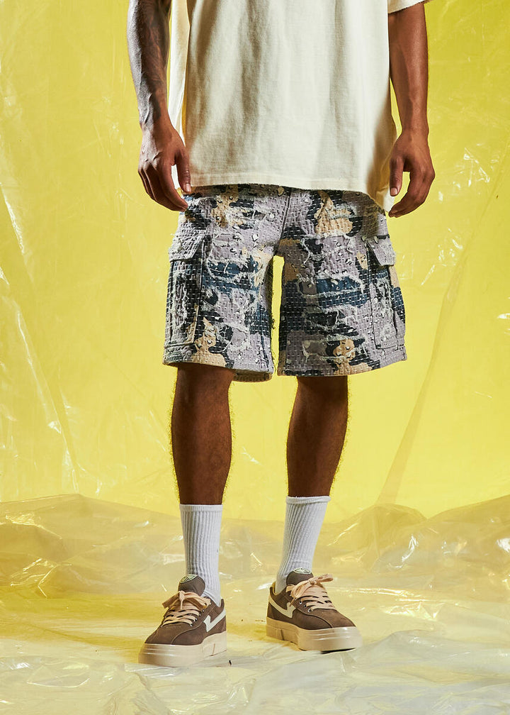 HARAJUKO BORO CARGO SHORT (DESERT BLUE CAMO)