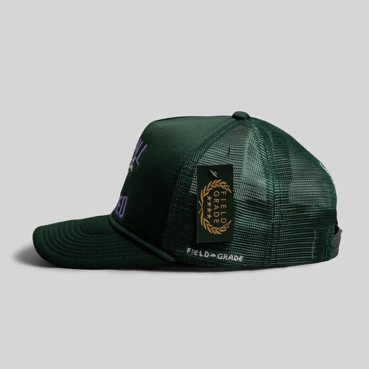 WE'RE ALL SCREWED FG GREEN TRUCKER HAT